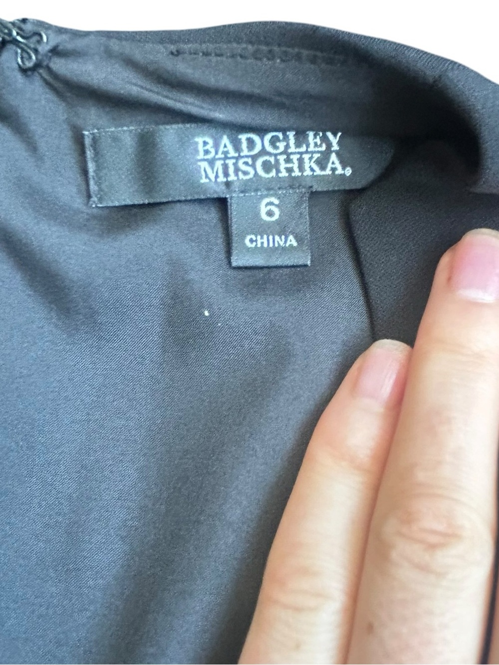 Badgley Mischka‎ Black Maxi Dress with V-Neck Size 6 - Picture 2 of 5
